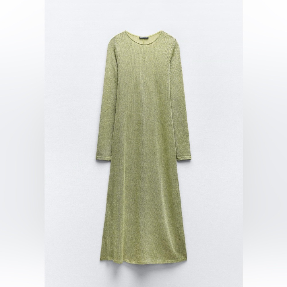 Zara Long Sleeve Dress in Light Green